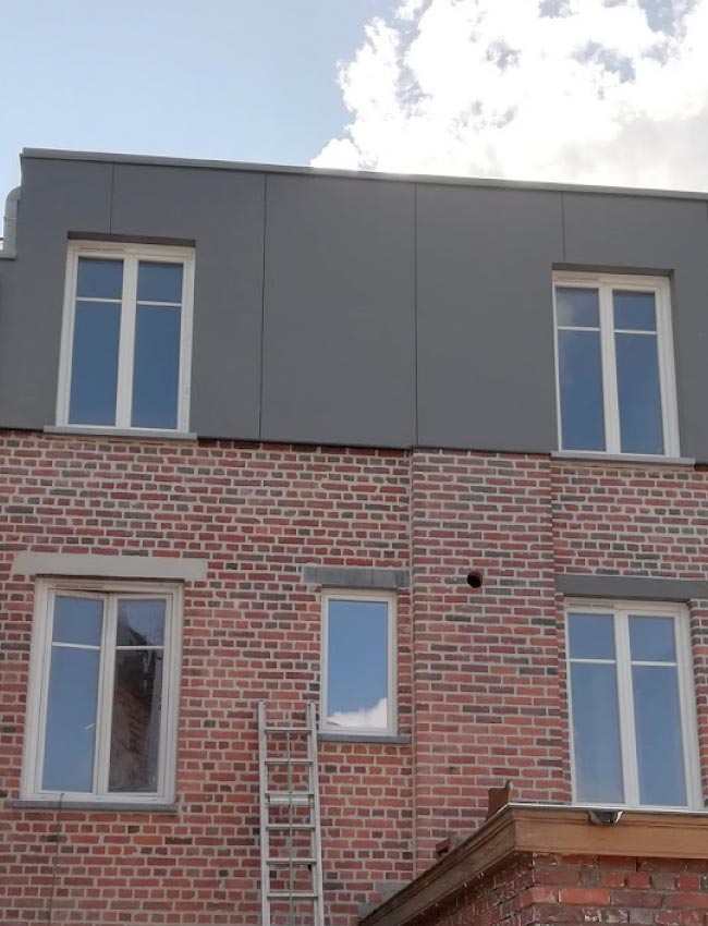 Bardage sur pignon de façade 