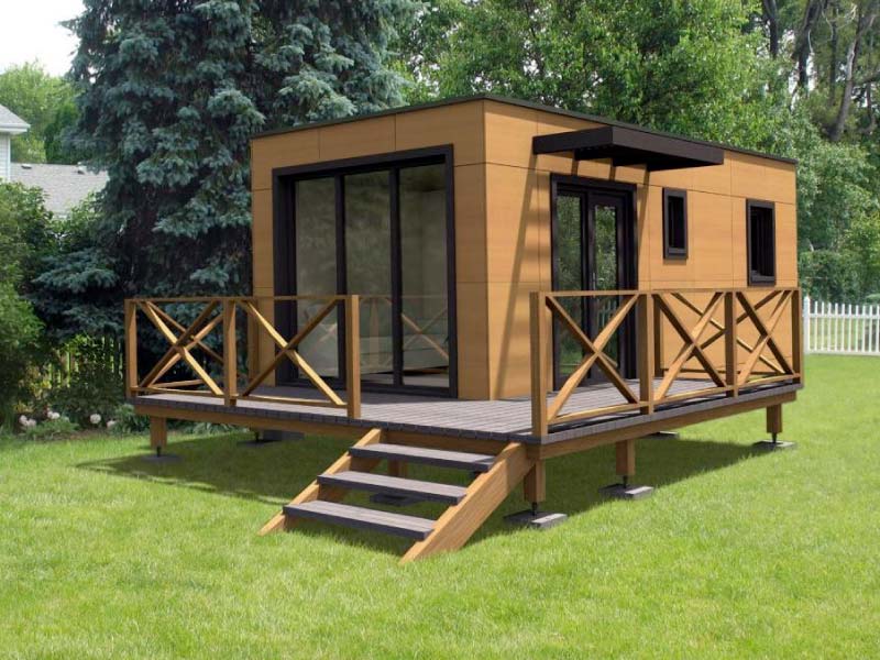 Extension en bois extérieur pour jardin