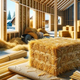 Illustration d'un bloc de paille utilisé pour isoler un intérieur