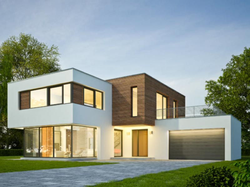 Maison design avec surélévation en bois