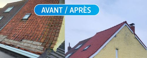 Rénovation complète d'une toiture en tuile au Ploegsteert