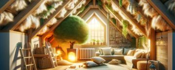 Illustration d'une chambre d'une pièce dans un comble isolé
