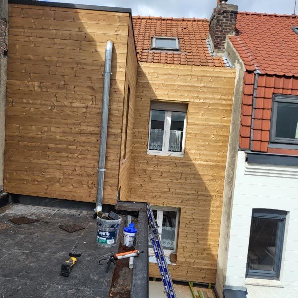 Pose Isolation Exterieur Bartage Bois Comines