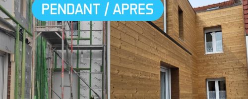 Isolation par l'extérieur et bardage ThermoWood à Comines