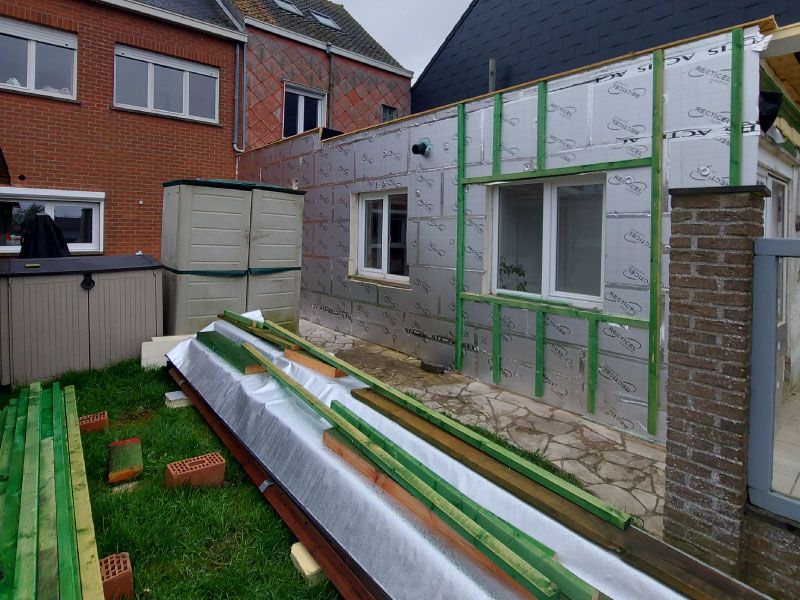 Réfection de la façade pose isolant 